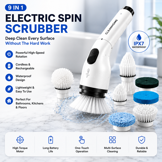 CleanNova™ 9-in-1 Electric Spin Scrubber