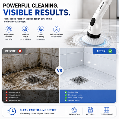 CleanNova™ 9-in-1 Electric Spin Scrubber